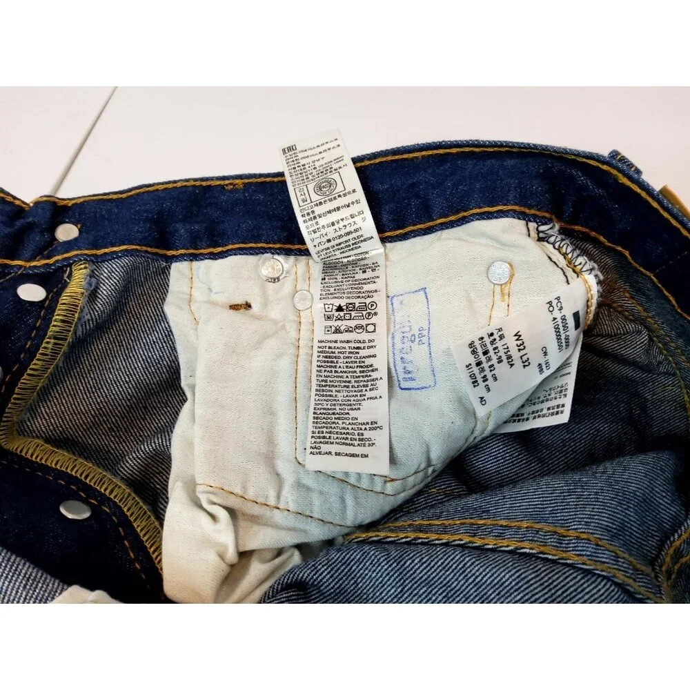 Levi's Men 501 Original Regular Fit Jeans Straight Leg, Black Size 32x32 0660 - Picture 12 of 14